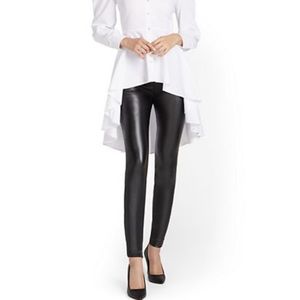 Whitney Faux-Leather High-Waisted Pull-On Slim-Leg Pant